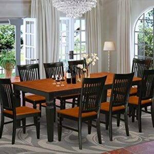 East West Furniture LGWE9-BCH-W Dining Set, 9 Pieces