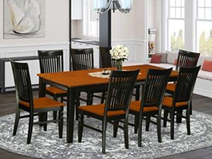 east west furniture quwe9-bch-w dining room set, 9-piece