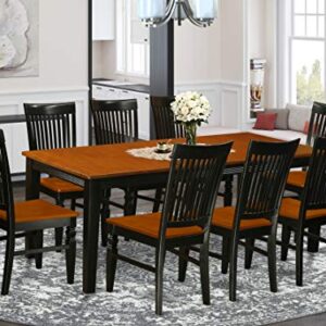 East West Furniture QUWE9-BCH-W Dining Room Set, 9-Piece