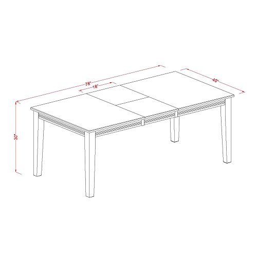 East West Furniture QUWE9-BCH-W Dining Room Set, 9-Piece