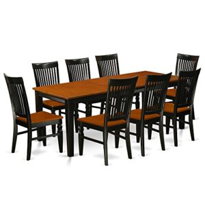 East West Furniture QUWE9-BCH-W Dining Room Set, 9-Piece