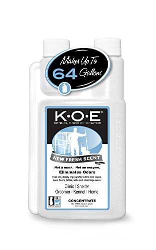 Thornell Kennel Odor Eliminator Concentrate – K.O.E. Odor Eliminator for Strong Odor for Cages, Runs & More – Pet Odor Eliminator for Home & Kennel w/Safe, Non-Enzymatic Formula (Fresh Scent, 16 oz)