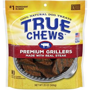 blue buffalo true chews premium grillers natural dog treats, steak 20 oz bag