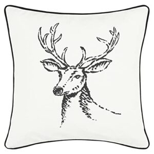 eddie bauer home throw pillow with zipper closure, perfect home decor for bed or sofa, 20" x 20", morning stag black/white