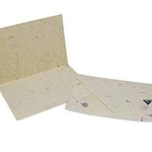 Nepali Cherish Greeting Card & Envelope Box Set with Handmade Lokta Paper from Nepal, 15 Greeting Cards (Cornflower)