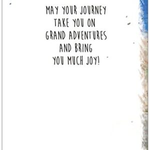 Smiling Wisdom - Retirement Journey Goodbye Greeting Card - Wherever You Go, Go with All Your Heart Gift Set - Chiffon Viscose Scarf - Woman Coworker Grad - Tan Blue Multi-colored (City)