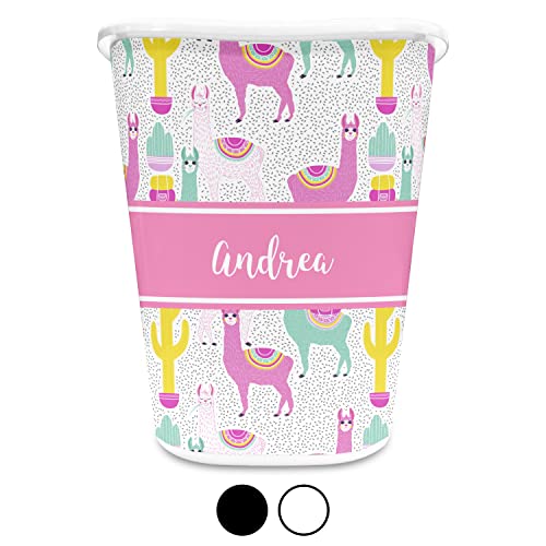 RNK Shops Llamas Waste Basket - Single Sided (White) (Personalized)