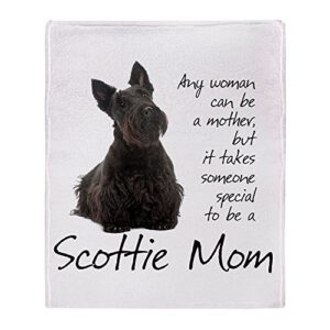 cafepress scottie mom throw blanket super soft fleece plush throw blanket, 60"x50"
