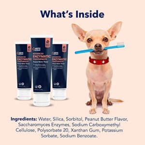 Vets Preferred Dog Enzymatic Toothpaste – Safe and Natural Dog Oral Care Toothpaste – Freshens Breath, Fights Plaque and Reduces Tatar – Tasty Peanut Butter Flavor – 3 Oz