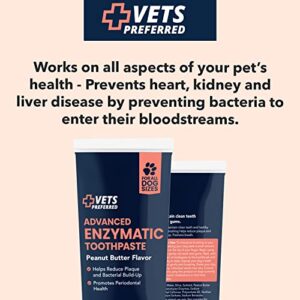 Vets Preferred Dog Enzymatic Toothpaste – Safe and Natural Dog Oral Care Toothpaste – Freshens Breath, Fights Plaque and Reduces Tatar – Tasty Peanut Butter Flavor – 3 Oz