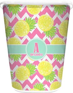 rnk shops pineapples waste basket - single sided (white) (personalized)