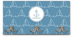 youcustomizeit rope sail boats wall mounted coat rack (personalized)