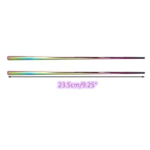 Koolemon 5pairs Polished Multicolor Rainbow 304 Stainless Steel Chopsticks Set,Metal Chopsticks Reusable, Dishwasher Safe, Traditional Chopstick,9.5inch