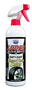 lucas oil tire shine, slick mist tire and trim, 24 oz spray bottle, set of 6