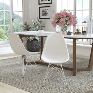 flash furniture 2 pack elon series white plastic chair with chrome base