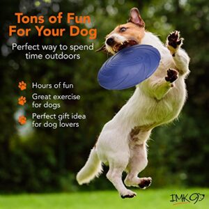 IMK9 Dog Frisbee Toy - Soft Rubber Disc for Large Dogs - Frizbee for Aggressive Play – Heavy Duty Durable Frisby for Pets – Lightweight, Interactive Flying Toy for Training Fetch, Tug of War, Catch