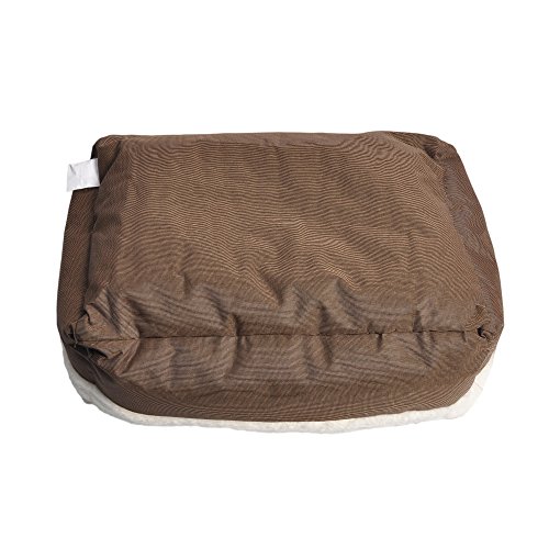 long rich Durable Two Tone Color Oxford Pet Bed, 25x21, by Happycare Textiles, Brown