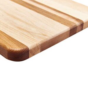 Labell Wood Cutting Boards - Medium Canadian Maple Chopping Board with Handle for Meats, Vegetables, Fruits, and Cheeses - Paddle Board Perfect for Carving, Serving, and Charcuterie (8" x 16" x 0.75")