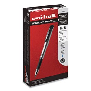 207 impact roller ball stick gel pen, blue ink, bold