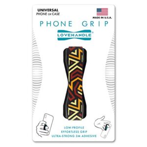lovehandle phone grip for most smartphones and mini tablets, ancestors design colored elastic strap with black base, lh-01-ancestors