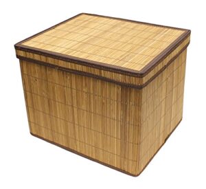 seta direct, brown natural bamboo storage organization box with lid [1 pack]