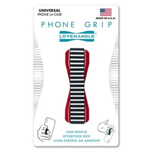 phone grip for most smartphones and mini tablets, mod design colored elastic strap with red base, lh-01-mod