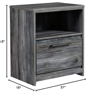 Signature Design by Ashley Baystorm Nightstand, Smoky Gray, 21.0 in x 15.0 in x 24.5 in