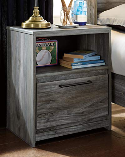Signature Design by Ashley Baystorm Nightstand, Smoky Gray, 21.0 in x 15.0 in x 24.5 in