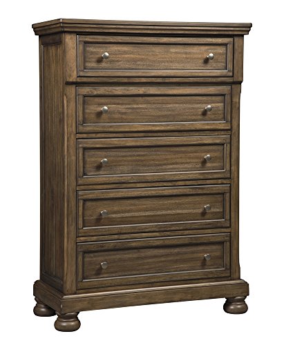 Signature Design by Ashley Flynnter Traditional 5 Drawer Chest, Medium Brown