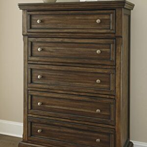 Signature Design by Ashley Flynnter Traditional 5 Drawer Chest, Medium Brown