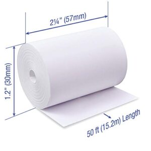 POS1 Thermal Paper Rolls 2-1/4 x 50 ft | 30mm diameter | fits Verifone vx520 | fits Ingenico iCT220 and iCT250 | CORELESS | BPA Free | 200 rolls per case