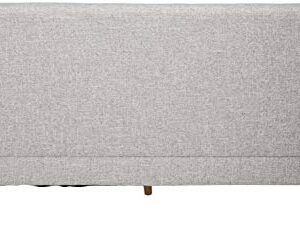 GDFStudio Christopher Knight Home Sawyer Mid-Century Modern Fabric 3-Seater Sofa, Light Grey Tweed / Natural