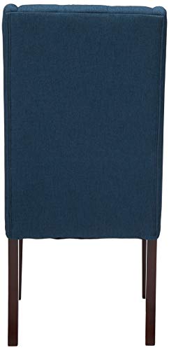 Christopher Knight Home Blythe Tufted Fabric Dining Chairs (, 2-Pcs Set - Navy Blue / Brown