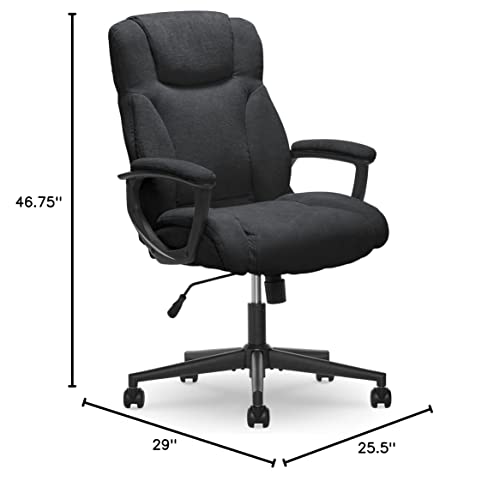 Serta Style Hannah II Office Chair, Midnight Black Microfiber,
