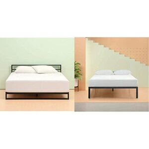 zinus set, queen 12 inch green tea memory foam mattress and mia platform bed frame / mattress foundation