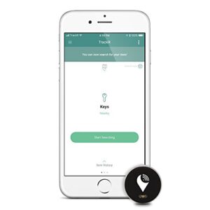 trackr pixel - bluetooth tracking device. item tracker. phone finder. ios/android compatible - black (5 pack)