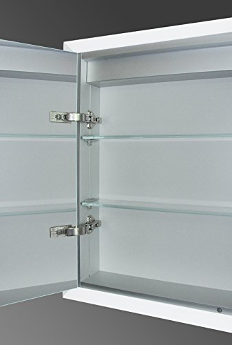 LTL Home Products LI5171 Kona Lighted LED Medicine Cabinet Mirror, 36" x 28" x 5", Aluminum