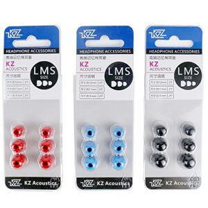 KZ 3 Paris L M S Size Replacement Foam Eartips Earbuds Memory Eartips Replacement for In-Ear Earphones Black