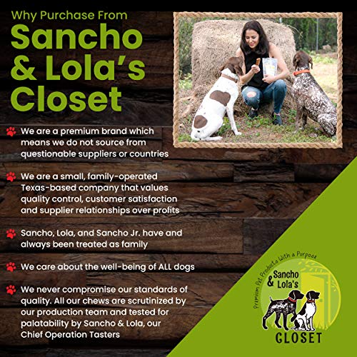 Sancho & Lola's Turkey Tendons for Dogs - Farmed & Made in USA Natural, Grain-Free, Rawhide-Free Dog Chews or Treats