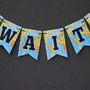 Going Away Party Decoration- Adventure Awaits Banner - Bon Voyage Retirement Farewell Party Supplies