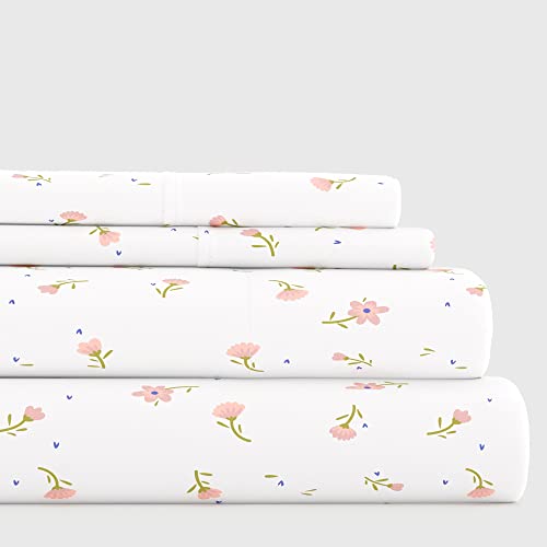 Linen Market 3 Piece Twin Bedding Sheet Set (Pink Floral) - Sleep Better Than Ever with These Ultra-Soft & Cooling Bed Sheets for Your Twin Size Bed - Deep Pocket Fits 16" Mattress