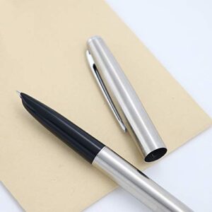 JINHAO 911 Fountain Pen - Stainless Steel Body - 0.38mm Extra Fine Nib Calligraphy Writing Pens Includes Ink Refill Converter with Pen Case Set