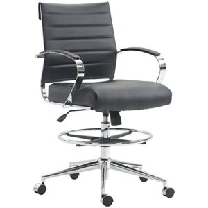 edgemod tremaine drafting chair in vegan leather, black