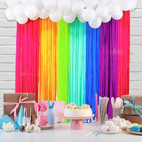 Andaz Press Crepe Paper Streamer Hanging Party Decorations Kit, 240-Feet, Blush Pink, Fuchsia Hot Pink, White, 1-Pack, 3-Rolls, Valentines Sweet 16 Colored Wedding Baby Bridal Shower Birthday Supplies