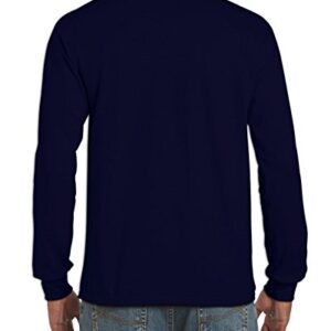 Gildan Men's Ultra Cotton Long Sleeve T-Shirt, Style G2400, Multipack, Navy (2-Pack), 2X-Large