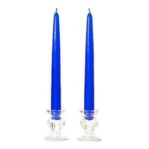 kys pack of 10(5 pairs), 15" unscented taper candles royal blue for weddings, home & event decoration, relaxation, made in us