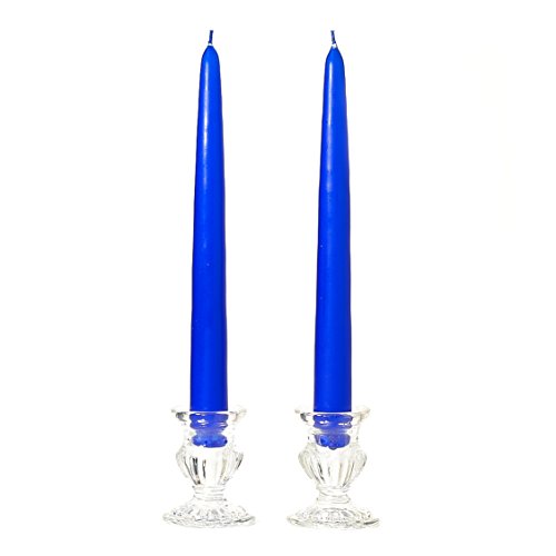 KYS Pack of 10(5 Pairs), 15" Unscented Taper Candles Royal Blue for Weddings, Home & Event Decoration, Relaxation, Made in US