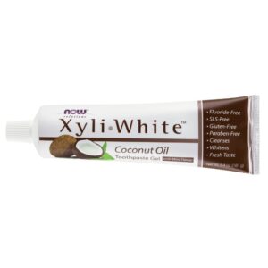 NOW Solutions, Xyliwhite™ Toothpaste Gel, Coconut Oil, Cleanses and Whitens, Cool Coconut-Mint Taste, 6.4-Ounce