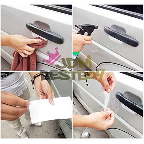 JDMBESTBOY 4PCs 3M Scotchguard Clear Door Cup Handle Paint Scratch Protection Protector Guard Film Bra