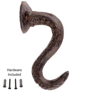 Brown Cast Iron Octopus Tentacle Metal Wall Hook With Hanging Hardware Bathroom Wall Towel Hook Nautical Theme Coat Hooks